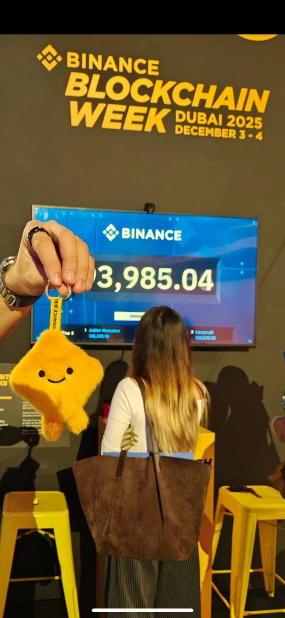 Bibi keychain at Blockchain Week Dubai