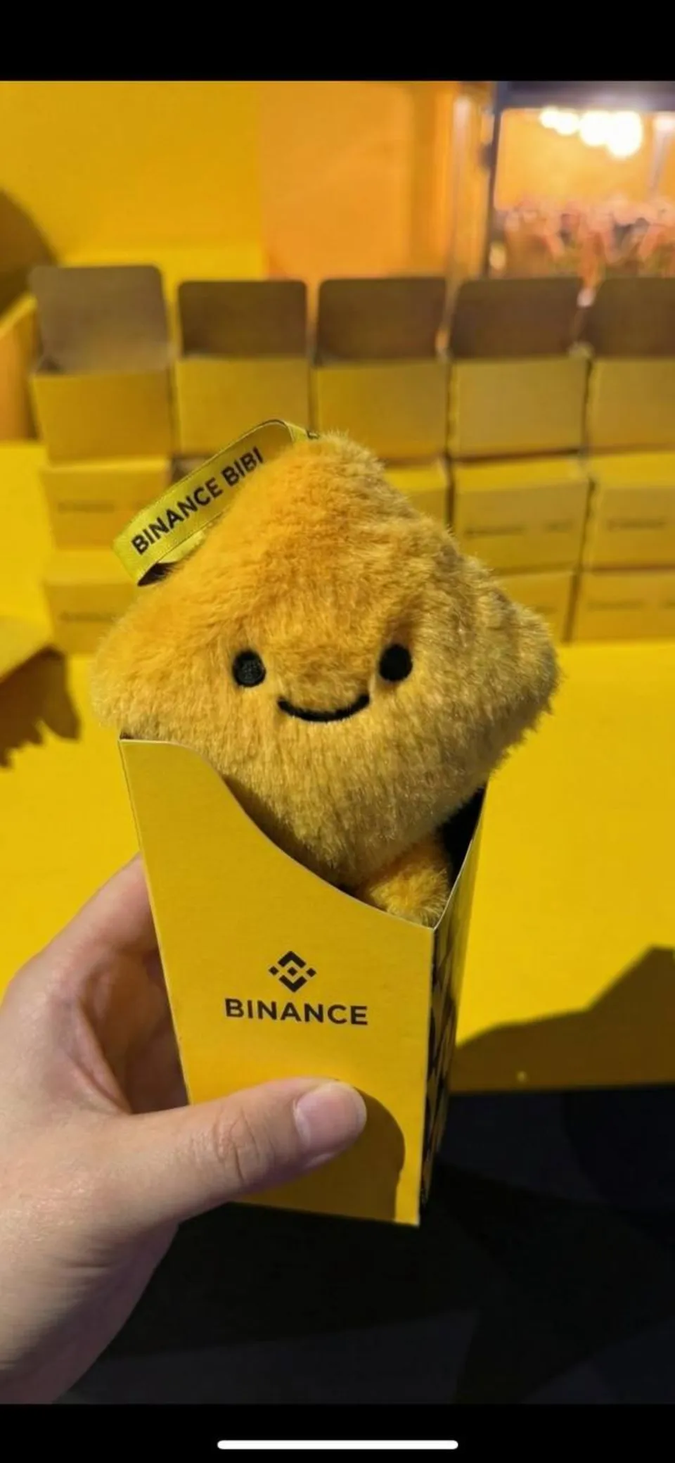 Bibi plushie in Binance box